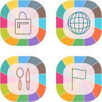 handbag and globe Icon vector