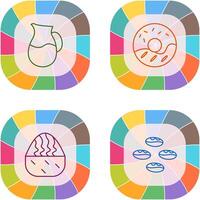 milk jug and cream doughnut Icon vector