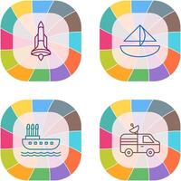 Rocket and Small Yacht Icon vector