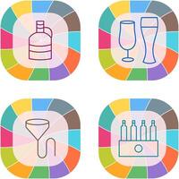 moon shine and beer glasses Icon vector