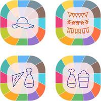 Garlands and Woman Hat Icon vector