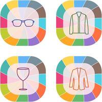 lentes y chaqueta icono vector