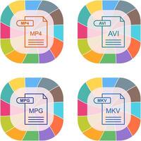 mp4 y avi icono vector