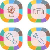 Ferris Wheel and Drum Icon vector