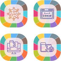 Virus and Error Code Icon vector