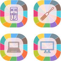 Cpu and Screw driver Icon vector