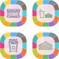 cream cake and lunch bistro Icon vector