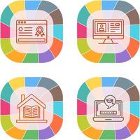 Online Certificate and Profile Icon vector