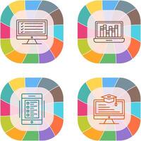 Online Checklist and Online Library Icon vector