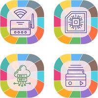 Wifi Router and Chip Icon vector