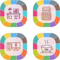 Office Desk and Calculator Icon vector