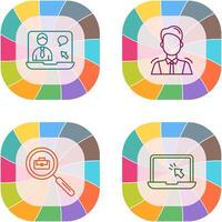 Online Job and Manager Icon vector