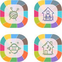 Knitting and Yoga At home Icon vector