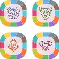 Bulldog and leopard Icon vector