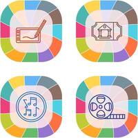 Drawing Tablet and Museum Ticket Icon vector