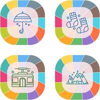 Umbrella and Winter Socks Icon vector