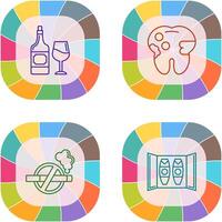 vino y caries icono vector