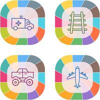 Ambulance and Train tack Icon vector