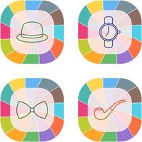 Hat and Watch Icon vector