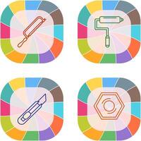 Hacksaw and Paint Roller Icon vector