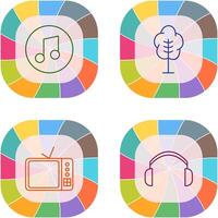 Music Player and Tree Icon vector