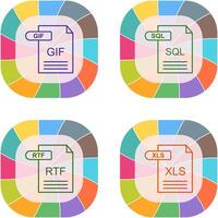 gif y sql icono vector