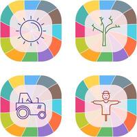 Sun and Tree Icon vector