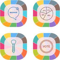 Message Bubbles and Pie Chart Icon vector