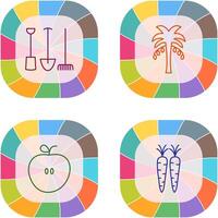 Gardening Tools and Palm tree Icon vector