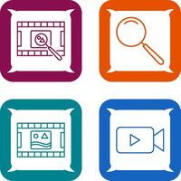 find pictures and magnifier Icon vector