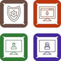 security settings and download webpage Icon vector