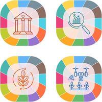 Parthenon and Statistics Icon vector