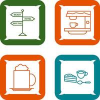 letrero y café máquina icono vector