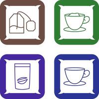 tea bag and creamy coffee Icon vector