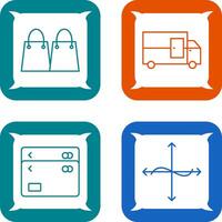 shipment and shopping bag Icon vector