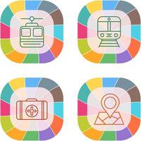 Cable car and Train Icon vector