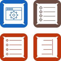 settings and numbered lists Icon vector