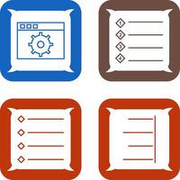 settings and numbered lists Icon vector