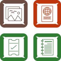 imágenes y pasaporte icono vector