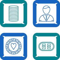 casino dealer and stack of coins Icon vector