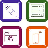 usb drive and server Icon vector