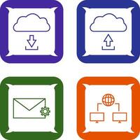 download from cloud upload to cloud Icon vector