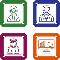 Female Professor and Male Professor Icon vector