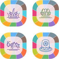 Grass and Eggs Icon vector