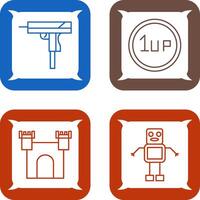 Gun and 1UP Icon vector