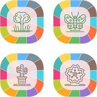 Tree and Butterfly Icon vector