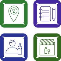 bar location and notepad Icon vector