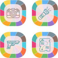 Camera and Flash Light Icon vector