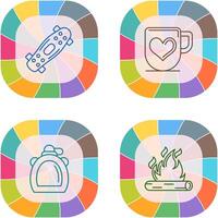 Skateboard and Mug Icon vector