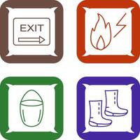 exit and electricity fire Icon vector